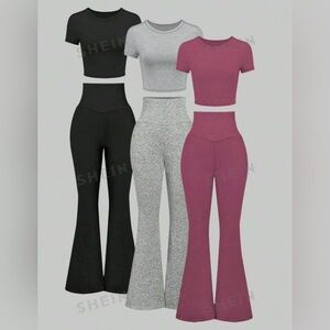 Size Small women’s 3 color 2 piece loungewear yoga workout set